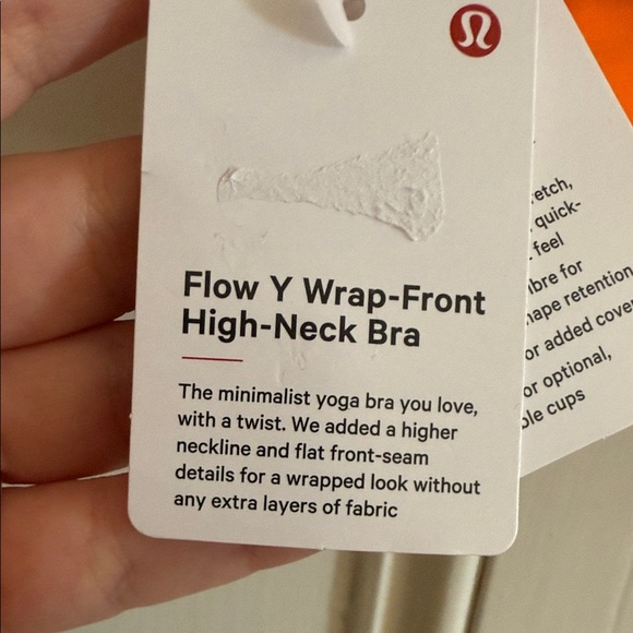 Lululemon Flow Y Wrap-Front High Neck Sports Bra Orange Size 6 - Picture 4 of 5